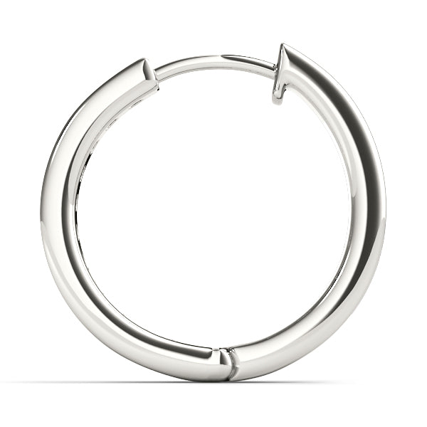 14K White Gold Lab Diamond Hoop Earrings