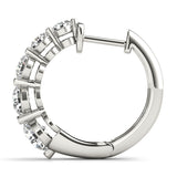 18K White Gold Round Diamond Journey Earrings