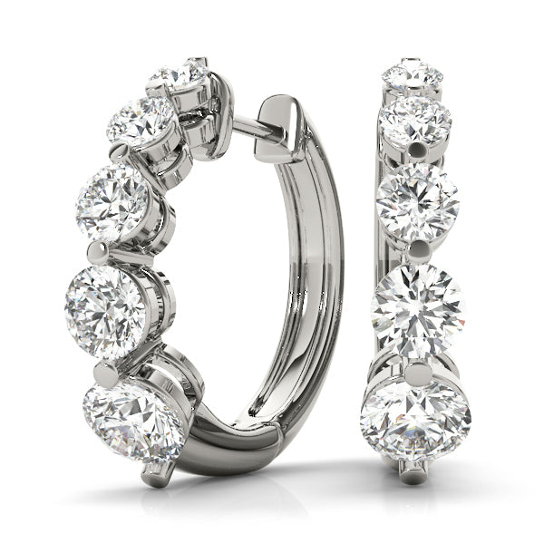 White Gold Lab Diamond Journey Earrings