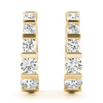 Yellow Gold Diamond Lab Grown Hoop Earrings