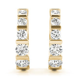 18K Yellow Gold Diamond Hoop Earrings