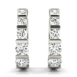 18K White Gold Diamond Hoop Earrings