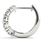 18K White Gold Diamond Hoop Earrings