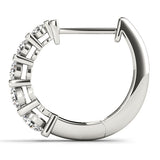 18K White Gold Diamond Hoop Earrings
