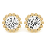 18K Yellow Gold 1CT Lab Diamond Stud Earrings