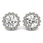 14K Diamond Round Stud Earrings