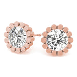 1 CT Lab Diamond 18K Rose Gold Stud Earrings