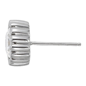 Platinum 1.0 CT Lab Diamond Round Stud Earrings