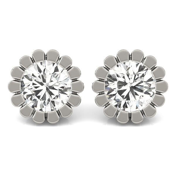 1 CT Lab Diamond 18K White Gold Stud Earrings