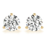 18K Yellow Gold Lab Diamond Stud Earrings Pair