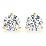 18K Yellow Gold Lab Diamond Stud Earrings Pair
