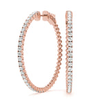 Rose Gold Lab Diamond Inside Out Hoop Earrings