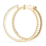 14K Yellow Gold Lab Diamond Inside Out Hoop Earrings