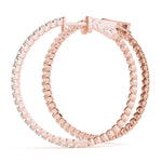 Rose Gold Lab Diamond Inside Out Hoop Earrings
