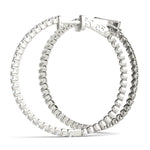 White Gold Lab Diamond Inside Out Hoop Earrings