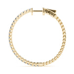 18K Yellow Gold Diamond Inside Out Hoop Earrings