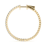 18K Yellow Gold Diamond Inside Out Hoop Earrings