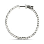 14K White Gold Diamond Inside Out Hoop Earrings