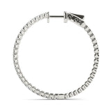 White Gold Lab Diamond Inside Out Hoop Earrings