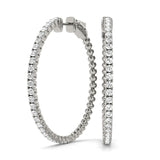 White Gold Lab Diamond Inside Out Hoop Earrings