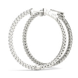 18K White Gold Diamond Inside Out Hoop Earrings