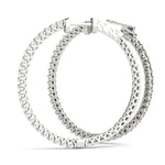 14K White Gold Lab Diamond Inside Out Hoop Earrings