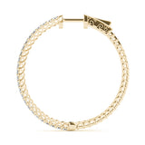 18K Yellow Gold Diamond Inside Out Hoop Earrings
