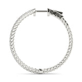 14K White Gold Lab Diamond Inside Out Hoop Earrings