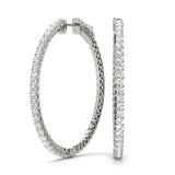 14K White Gold Lab Diamond Inside Out Hoop Earrings