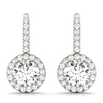 Lab Diamond Halo Round Earrings