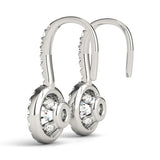 White Platinum Lab Diamond Halo Earring Pair
