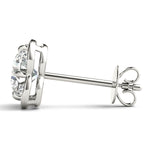 White Gold Lab Diamond Halo Earring Set