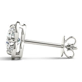 Platinum White Diamond Halo Earrings