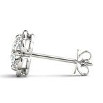 Platinum White Diamond Halo Earrings