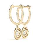 18K Yellow Gold Round Diamond Halo Earrings