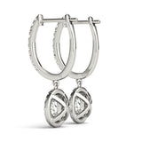 White Gold Lab Diamond Halo Earrings