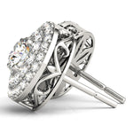 Lab Grown Diamond Halo Round Earrings