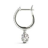 White Gold Round Diamond Halo Earrings - Lab Created