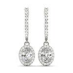 Lab Diamond Halo Round Earring Pair
