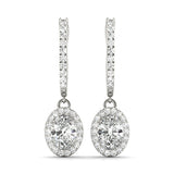 Lab Diamond Halo Round Earring Pair