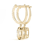 14K Yellow Gold Diamond Halo Earring Pair