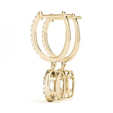 14K Yellow Gold Diamond Halo Earring Pair