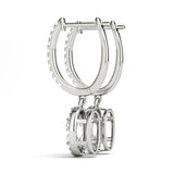 White Gold Diamond Halo Earrings - Oval Brilliance