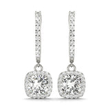 Lab Diamond Halo Round Earring Pair