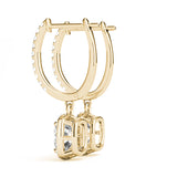 14K Yellow Gold Diamond Halo Earrings Complete Pair