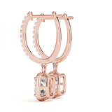 Rose Gold Lab Diamond Halo Earrings
