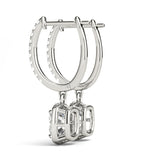 White Gold Lab Diamond Halo Earrings