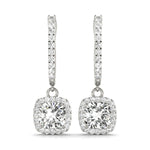 White Gold Lab Diamond Halo Earrings