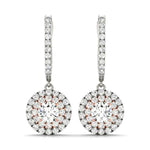 Rose Gold Lab Diamond Halo Earring Pair