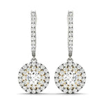 14K Yellow Gold Diamond Halo Earring Pair